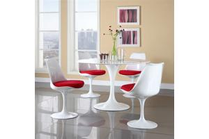 stoel design Tulip Saarinen glanzend kussen hoogte 5 cm