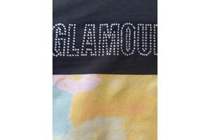 Glo-story t-shirt 1995 zwart glamour glitter one size