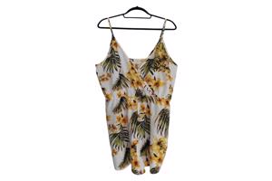 Playsuit bloemen print geel groen XL