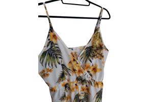 Playsuit bloemen print geel groen XL