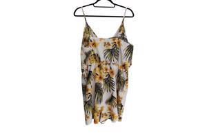 Playsuit bloemen print geel groen XL