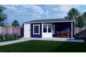 Blokhut 4355Z met overkapping