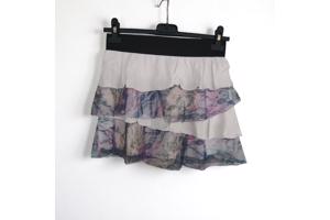 Mini rok met laagjes van kant wit L/XL