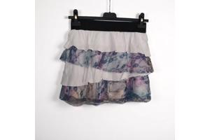 Mini rok met laagjes van kant wit L/XL