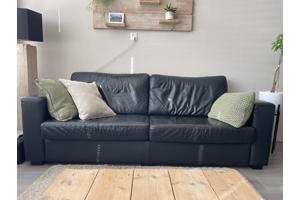 Mooie zwart leren bank