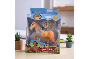 Little horse speelpaard geel oranje gevlekt grijs haar