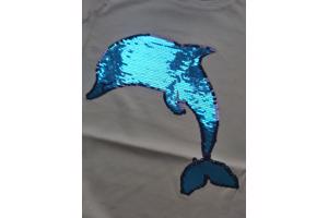 Glo-story T-shirt geel dolfijn glitter 116