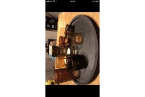 houten blad met 8 glazen waxinelichthouder met 4 waxine l