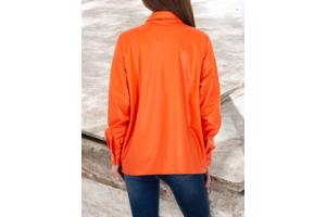 See See oversized blouse jasje knal oranje PU leer S/36