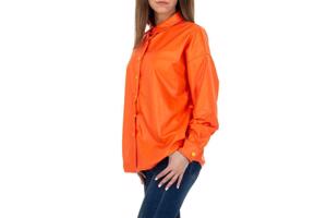 See See oversized blouse jasje knal oranje PU leer S/36