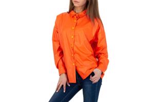 See See oversized blouse jasje knal oranje PU leer S/36