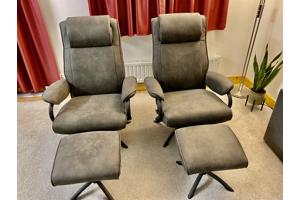 Twee als nieuwe Leren Draai Fauteuils