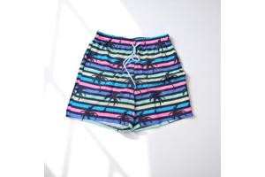 Zwembroek - short meerkleurig met palmbomen M