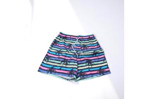 Zwembroek - short meerkleurig met palmbomen M