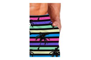 Zwembroek - short meerkleurig met palmbomen M