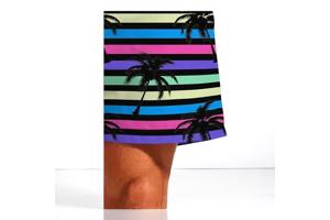 Zwembroek - short meerkleurig met palmbomen M