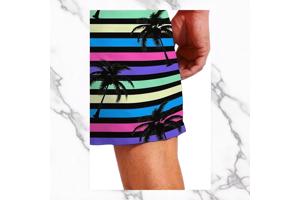 Zwembroek - short meerkleurig met palmbomen M