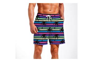 Zwembroek - short meerkleurig met palmbomen M