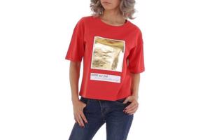 Glo-Story t-shirt Shine all day rood goud S