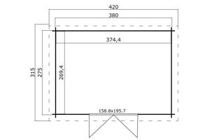 Blokhut Mikkel 380x275 Onbehandeld vuren