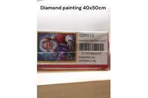 Diamond painting kerstman met cadeau 50x40cm