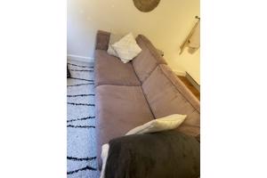 3-zits bank roze ribstof