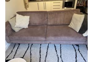 3-zits bank roze ribstof