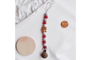 Speenkoord poesje oranje rood wit