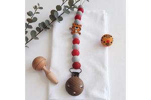 Speenkoord poesje oranje rood wit