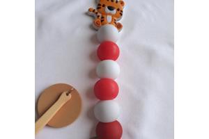 Speenkoord poesje oranje rood wit