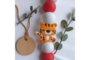 Speenkoord poesje oranje rood wit