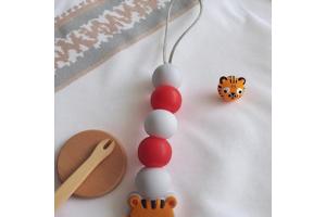 Speenkoord poesje oranje rood wit