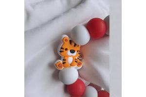 Speenkoord poesje oranje rood wit