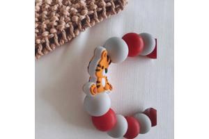 Speenkoord poesje oranje rood wit