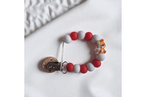 Speenkoord poesje oranje rood wit