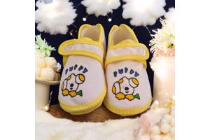 Babyschoenen Geel Met Puppy newborn