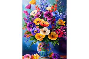 nr 51 Diamond painting bloemen 50x40cm (vierkant)