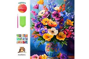 nr 51 Diamond painting bloemen 50x40cm (vierkant)