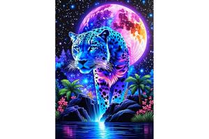 nr 10 Diamond Painting panter 50x40cm (vierkant)