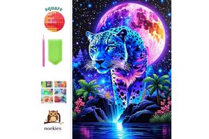 nr 10 Diamond Painting panter 50x40cm (vierkant)