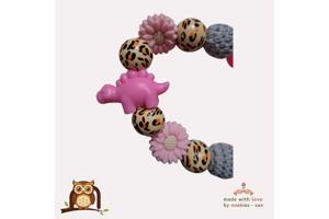 nr 32 noekies speenkoord dino panterprint roze
