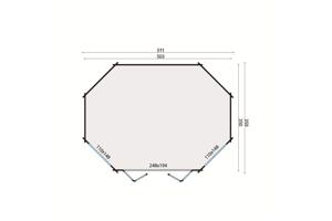 Blokhut - Tuinhuis Gudrun | 44 mm | vuren onbehandeld