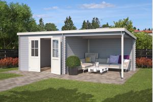 Blokhut met overkapping Orlando 581x292 Onbehandeld vuren