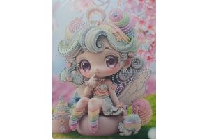 Diamond Painting Princess met houten frame 30x23cm