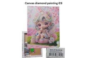 Diamond Painting Princess met houten frame 30x23cm