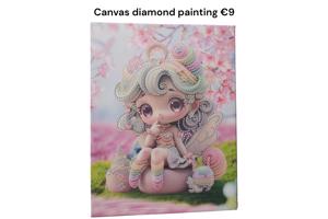 Diamond Painting Princess met houten frame 30x23cm