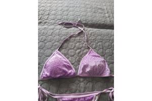 2 delige glitter bikini lilapaars L