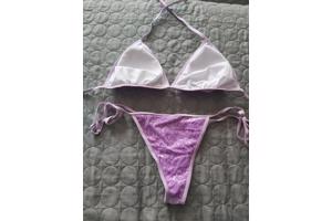 2 delige glitter bikini lilapaars L