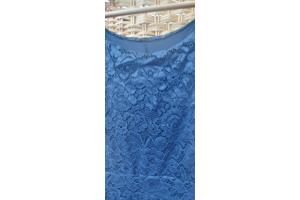 Blauw kanten jurk, maat 40