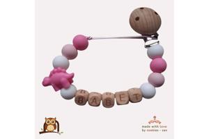 nr 13 noekies naam speenkoord dino stekel roze wit